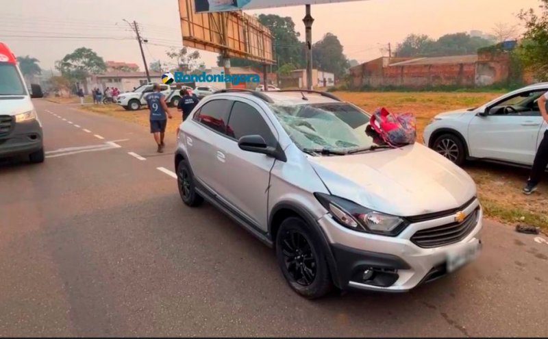 Ciclista é socorrido com traumatismo craniano após atropelamento na região central de Porto Velho